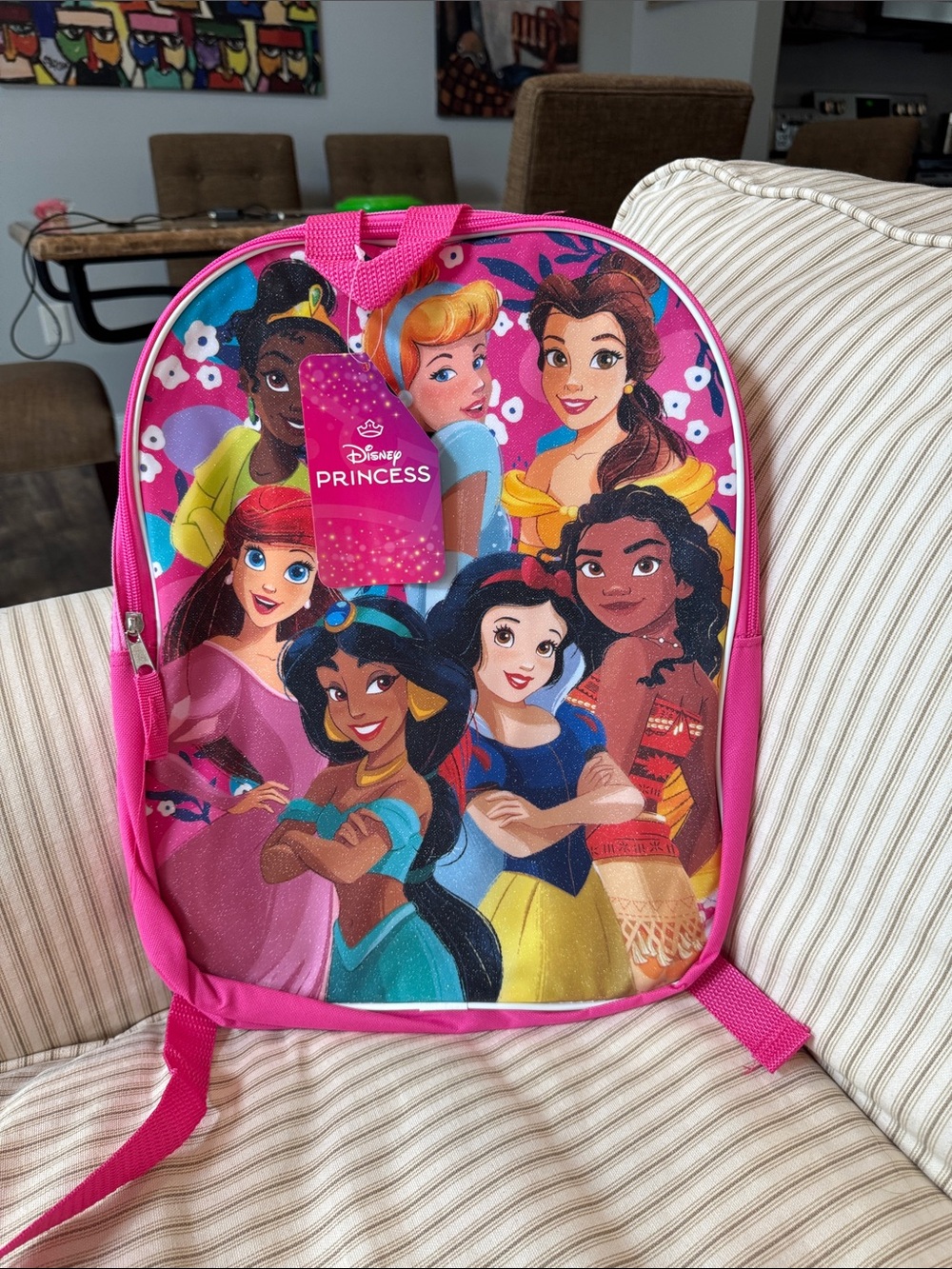 Disney princesses glittery shimmery full size backpack NWT